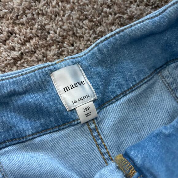 Anthropologie Maeve The Colette Crop High-Rise Wide-Leg Jeans Blue Sz 28P - Picture 7 of 11